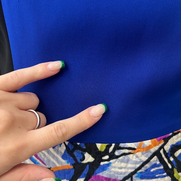 ETRO Blue Multi Geometric Shift Dress size IT 44/8 AS IS - Picture 6 of 13